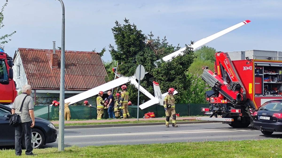 Wypadek szybowca w Płocku
