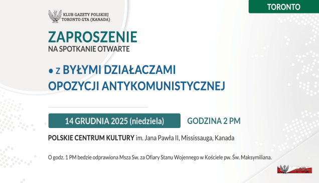 Zaproszenie na spotkanie otwarte z byłymi działaczami opozycji antykomunistycznej
