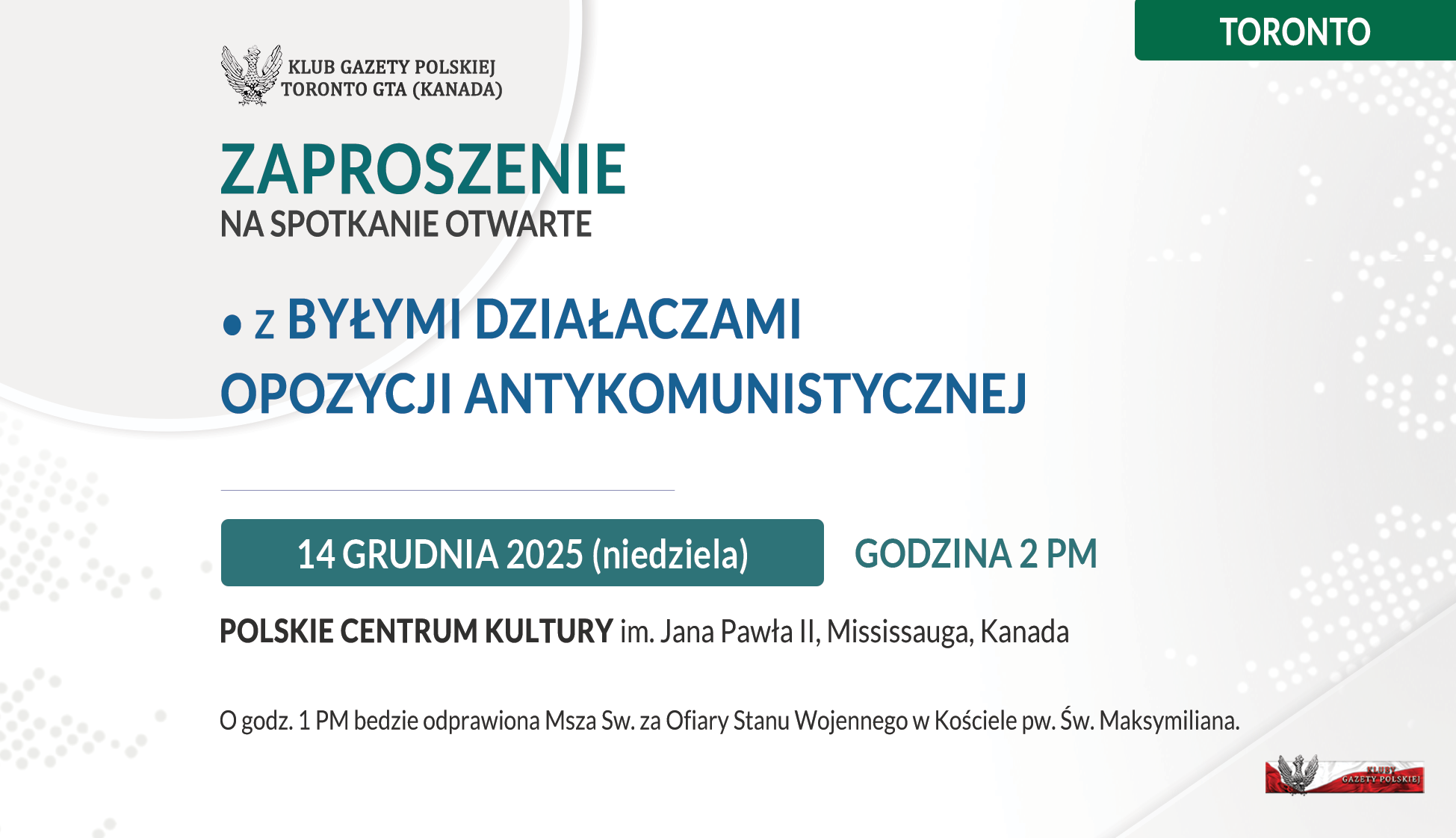 Zaproszenie na spotkanie otwarte z byłymi działaczami opozycji antykomunistycznej