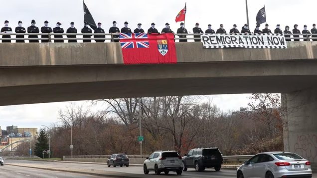 Biali nacjonaliści demonstrują w centrum London Ontario