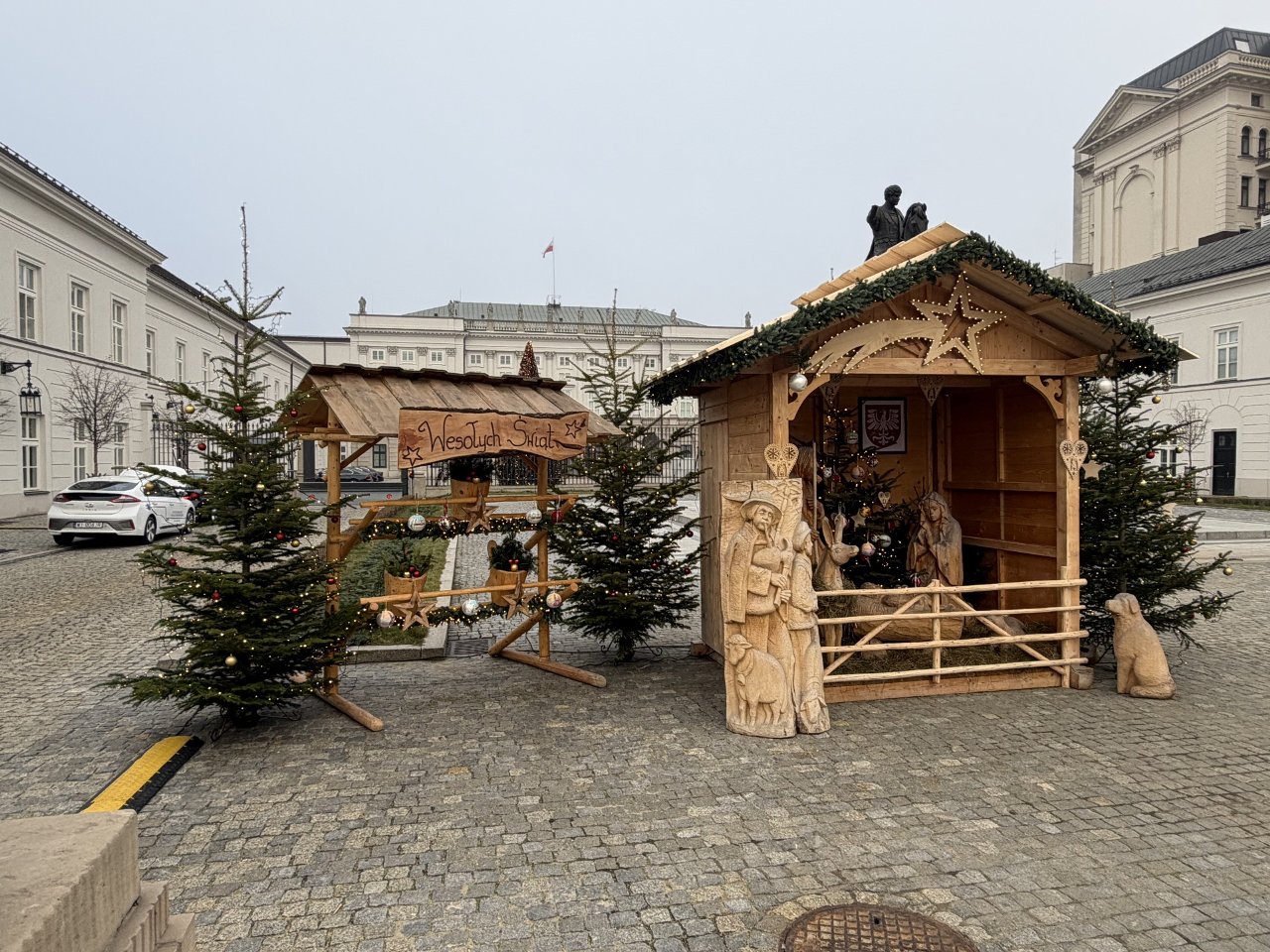 Góralska szopka przed Pałacem Prezydenckim