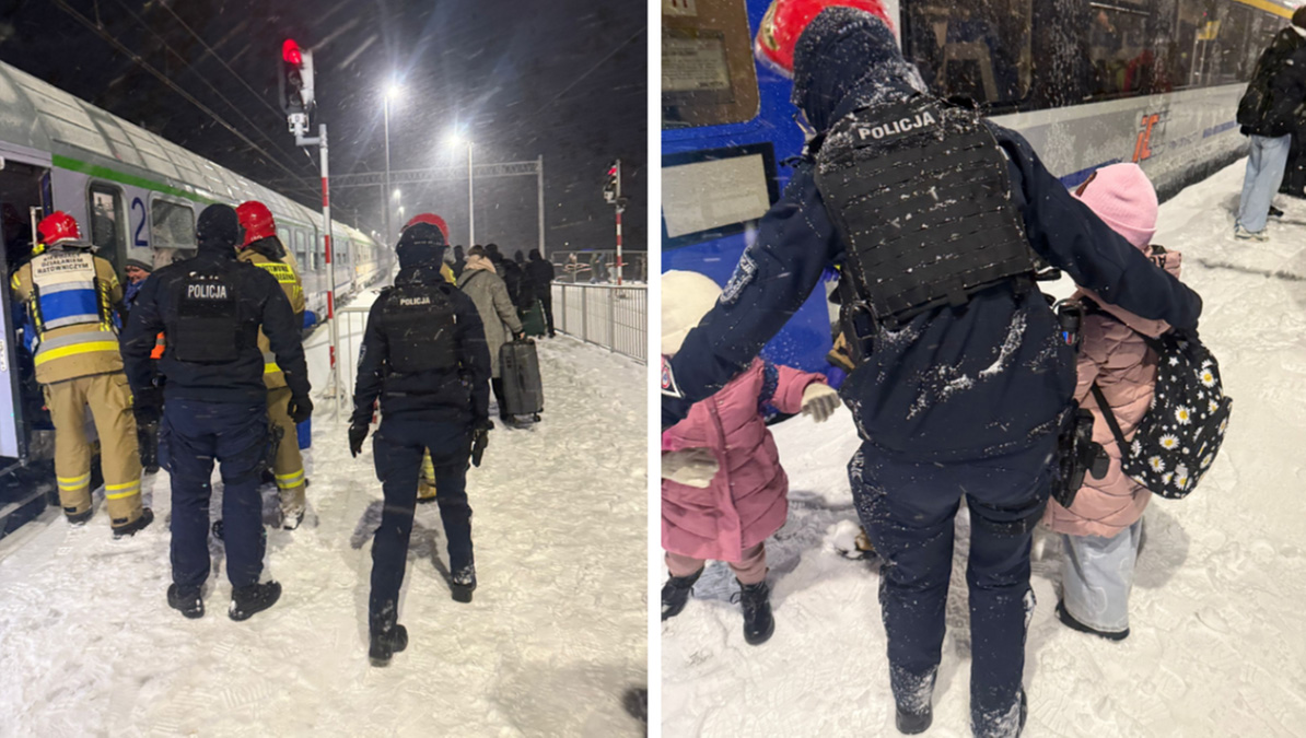 Pociąg stanął w zaspie. Ewakuowano prawie 200 pasażerów