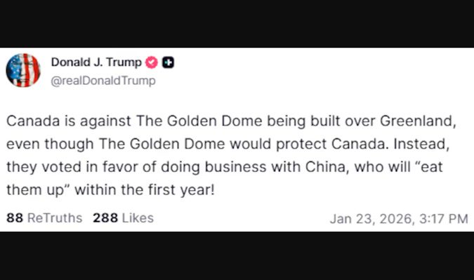 Trump: Chiny „zjedzą” Kanadę w ciągu roku