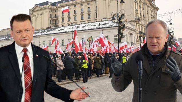Wojna o SAFE. Protest przed Pałacem Prezydenckim