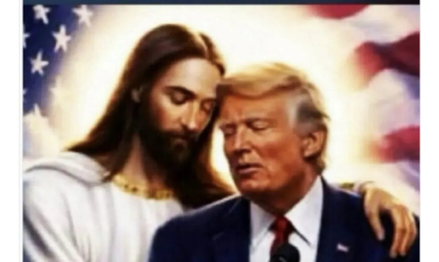 Trump opublikował grafikę siebie samego stojącego obok Jezusa Chrystusa