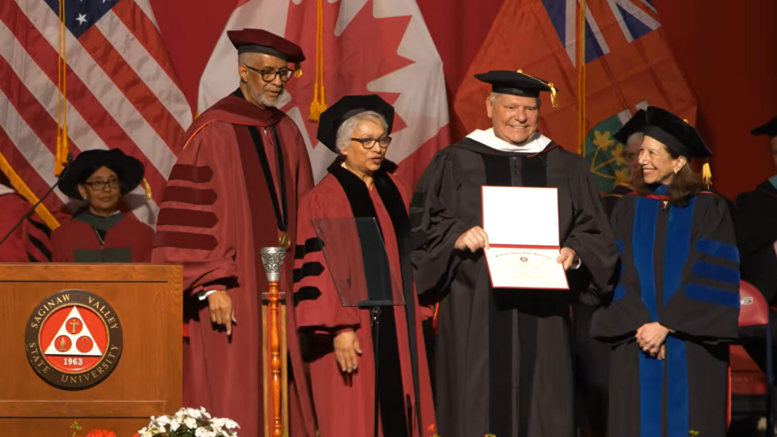 Doug Ford z tytułem doktora honoris causa na amerykańskim uniwersytecie