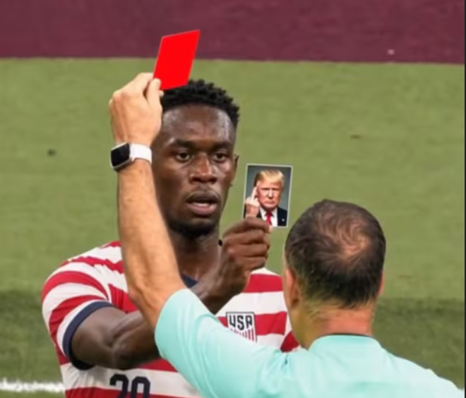 Zawodnik USA dostał czerwoną kartkę, ale prezes FIFA jest przyjacielem Trumpa