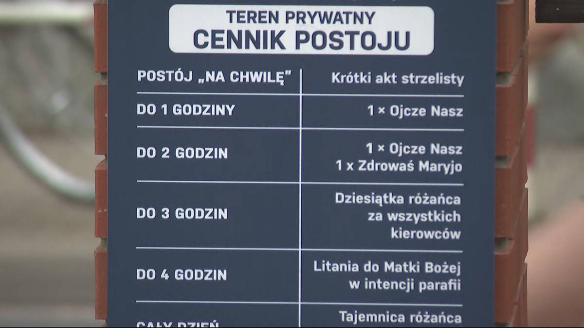 „Ojcze Nasz” zamiast złotówki. Niezwykły cennik parkingu