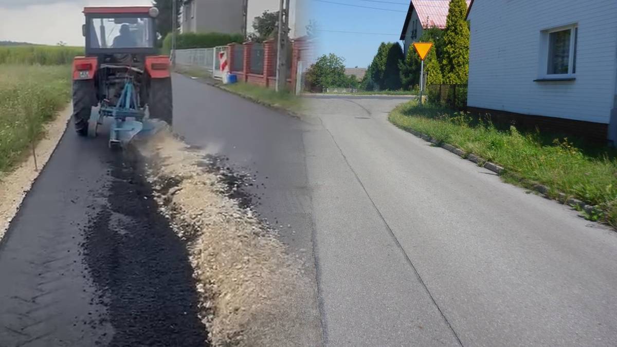 Rolnik zaorał nowy asfalt. Mieszkańcy oburzeni