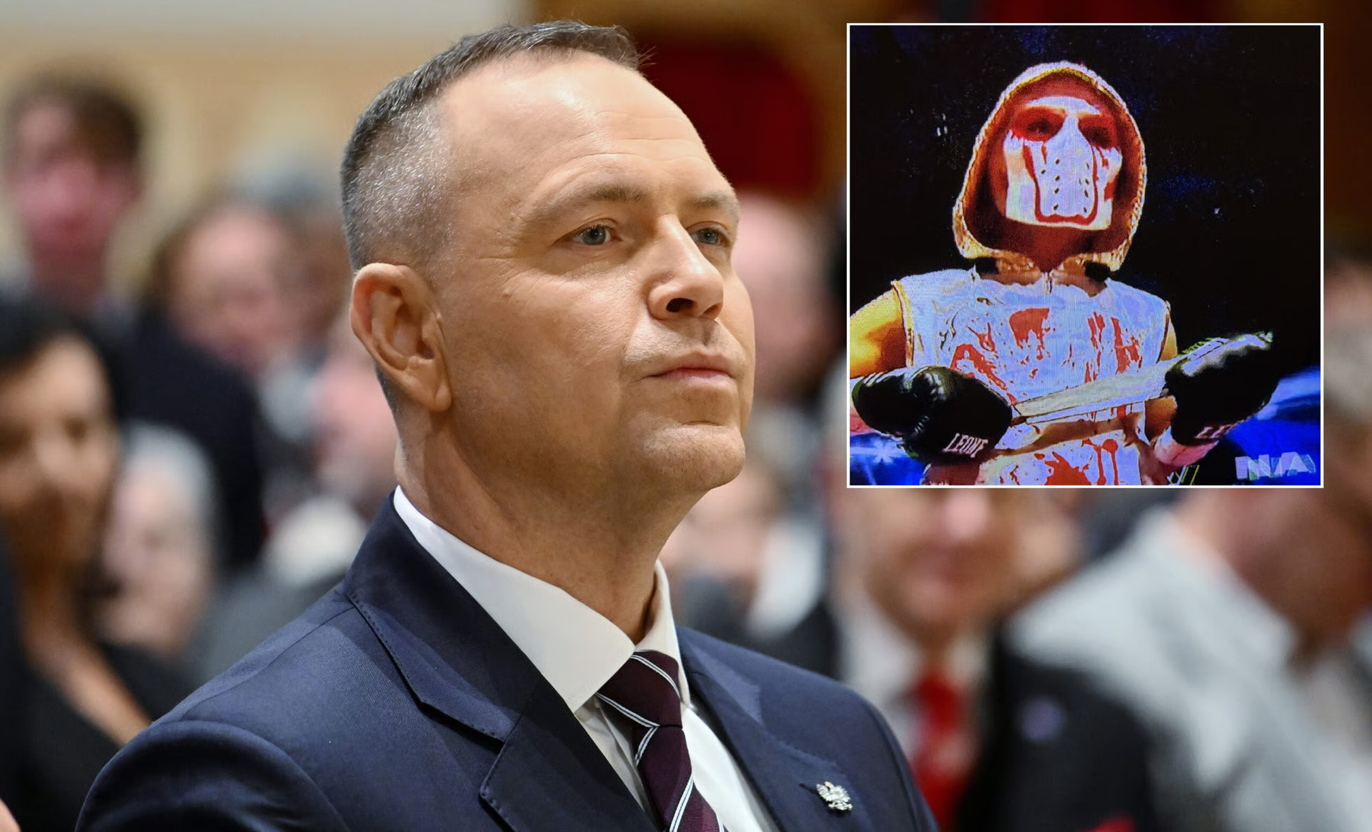 Na ring wyszedł z maczetą