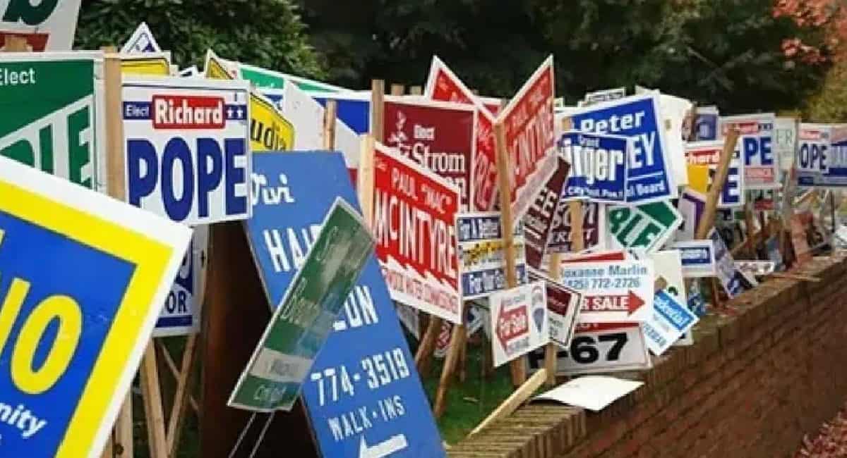 Mississauga usuwa nielegalne plakaty wyborcze